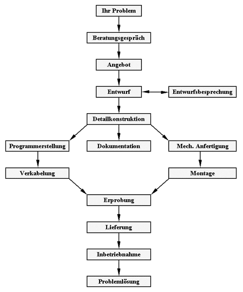 Schematisches Ablaufdiagramm von der Problemstellung bis zur Lösung